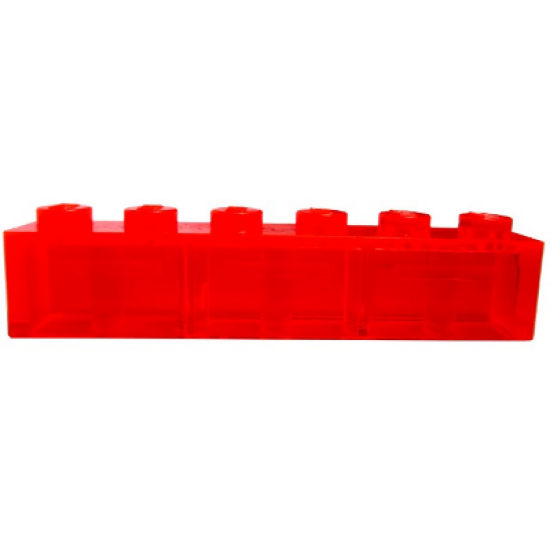 Brick 1 x 6 Transparent with Frosted Horizontal Line - Three Sections