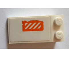 Slope 18 4 x 2 with Worn Orange and White Danger Stripes Pattern (Sticker) - Set 75144