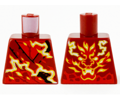 Torso Tunic with Yellow and White Fire Energy, Dragon on Back Pattern