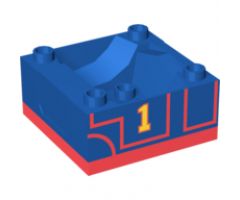 Duplo, Train Cab / Tender Base with Bottom Tube and Thomas & Friends Thomas #1 Pattern
