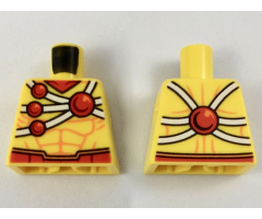 Torso Muscles Outline with Red Belt and White Harness with Red Balls Pattern (Firestorm)