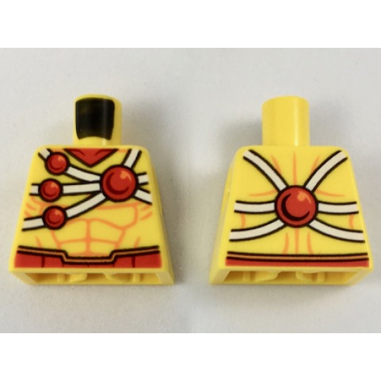Torso Muscles Outline with Red Belt and White Harness with Red Balls Pattern (Firestorm)