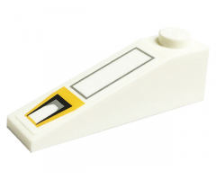 Slope 18 4 x 1 with Yellow Vent and Black Rectangle Pattern (Sticker) - Set 75290