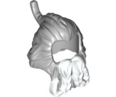 Minifigure, Hair Spiked Braid and Beard with White Braids Pattern (Oin)