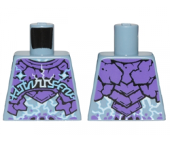 Torso Dark Purple Rock Plates, White and Bright Light Blue Lightning Effect and Arcane Symbols Pattern
