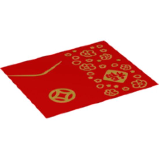 Duplo, Cloth Blanket 5 x 5 Folded with Flowers and Chinese Logogram Pattern
