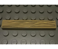 Tile 1 x 6 with Wood Grain Pattern (Sticker) - Sets 60003 / 60009