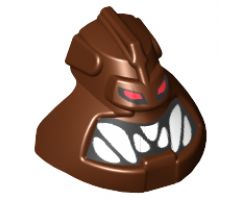 Minifigure, Head, Modified Bionicle Piraka Avak with Eyes and Teeth Pattern