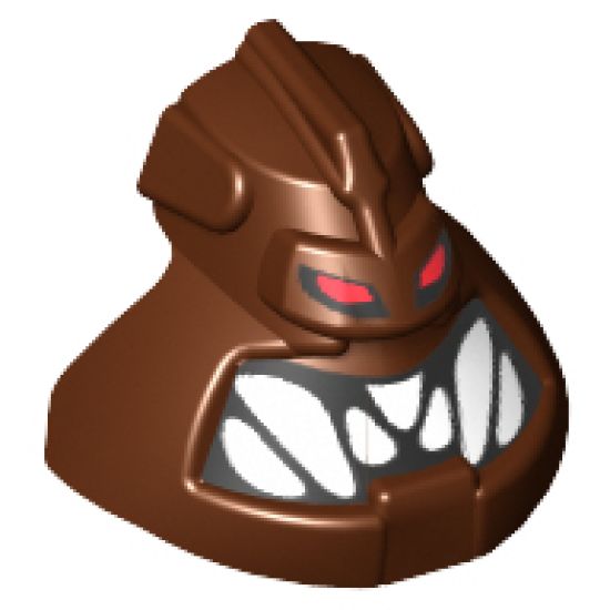 Minifigure, Head, Modified Bionicle Piraka Avak with Eyes and Teeth Pattern