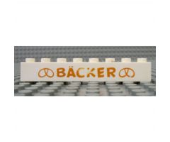 Brick 1 x 8 with Gold 'Backer' Pattern (Bäcker)