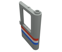 Door 1 x 4 x 5 Train Right with Red/White/Blue Stripe Pattern