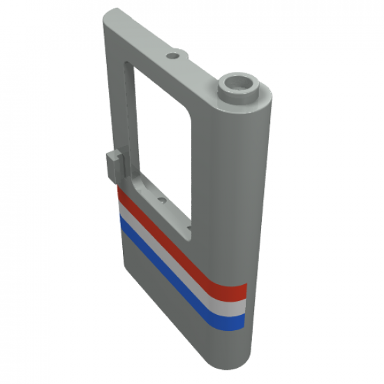 Door 1 x 4 x 5 Train Right with Red/White/Blue Stripe Pattern