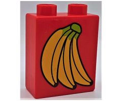 Duplo, Brick 1 x 2 x 2 with Bananas Pattern