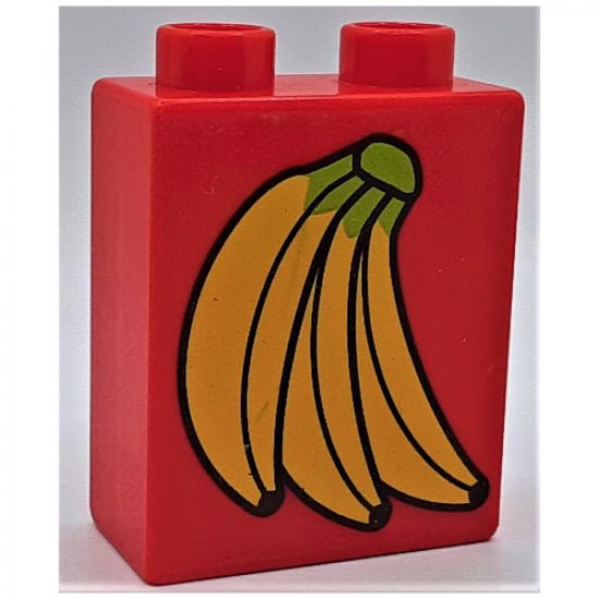 Duplo, Brick 1 x 2 x 2 with Bananas Pattern