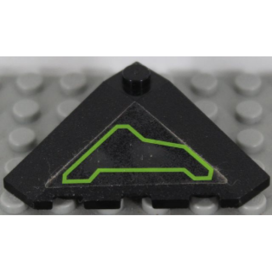 Wedge 4 x 4 (Slope 18 Corner) with Lime Circuitry Pattern Model Right Side (Sticker) - Set 7713