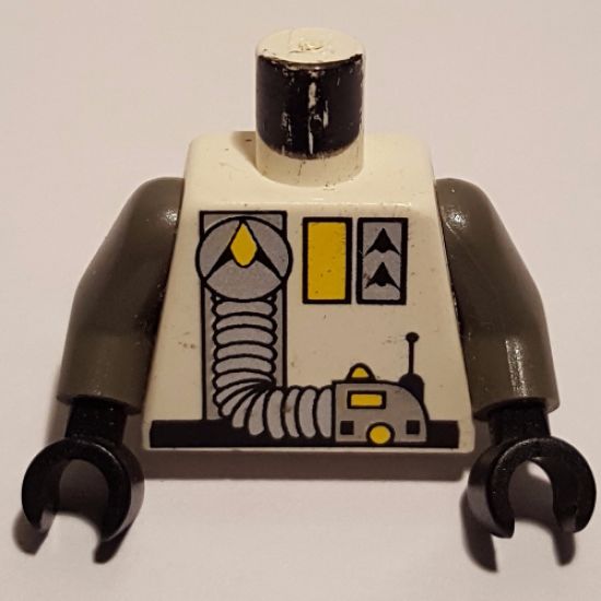 Torso Space Exploriens Logo, Yellow Accents, Silver Hose Pattern / Dark Gray Arms / Black Hands