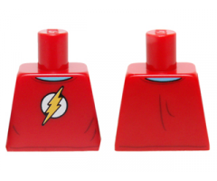 Torso Red T-Shirt with Yellow Lightning Bolt Pattern