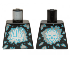 Torso Ninjago with Dark Azure and Silver Shards and White Ninjago Logogram 'Ice' Pattern