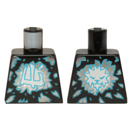 Torso Ninjago with Dark Azure and Silver Shards and White Ninjago Logogram 'Ice' Pattern