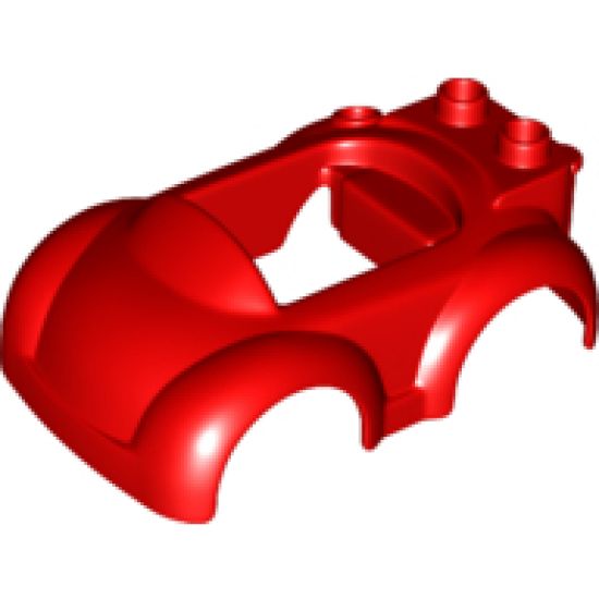 Duplo, Vehicle Car Body with 2 Studs on Back and Small Windshield
