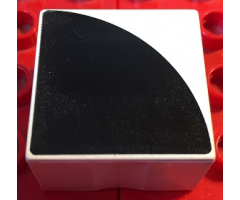Duplo, Tile 2 x 2 x 1 with Shape Black Quarter Circle Pattern
