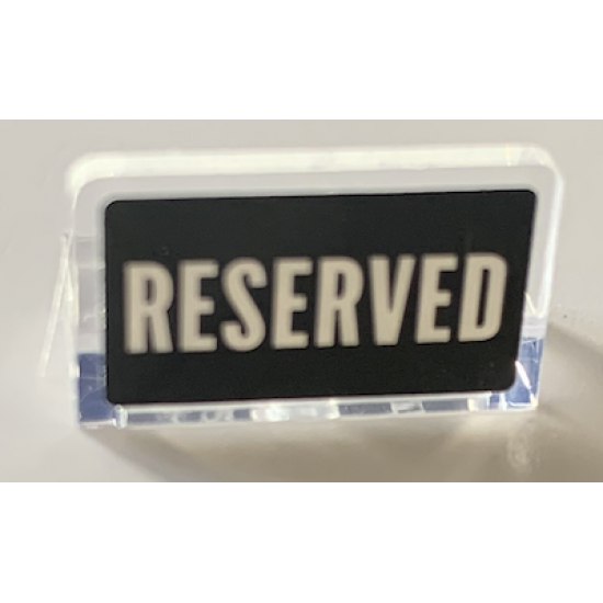Panel 1 x 2 x 1 with White 'RESERVED' on Black Background Pattern (Sticker) - Set 21319