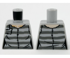 Torso Female Prisoner Shirt and 5 Dark Bluish Gray Prison Stripes Pattern