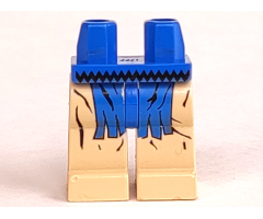 Hips and Tan Legs with Western Indians Black Belt and Blue Fringe Pattern