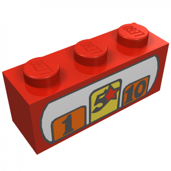 Brick 1 x 3 with Cash Register Pattern