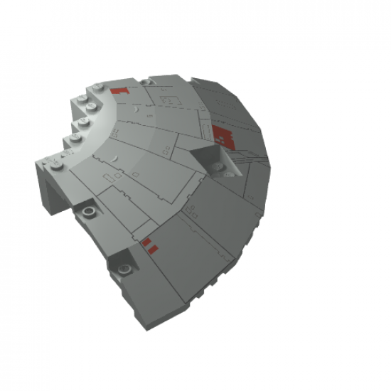Panel 14 x 14 x 2 2/3 Quarter Saucer Top with Millennium Falcon Pattern