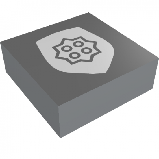 Tile 1 x 1 with World City Gold Police Badge on Black Background Pattern