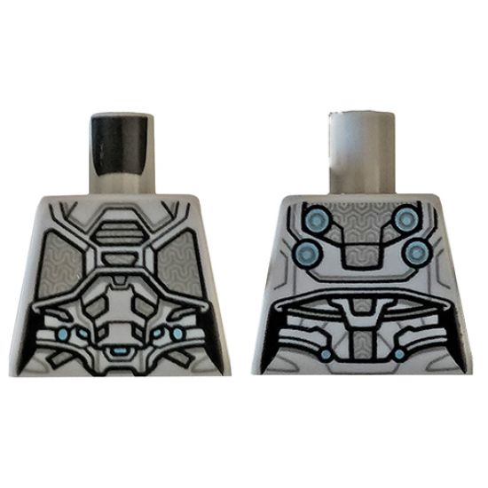 Torso Female Outline with Body Armor with Dark Bluish Gray Trim Pattern (Ghost)