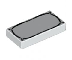 Tile 1 x 2 with Pillow Outline Pattern