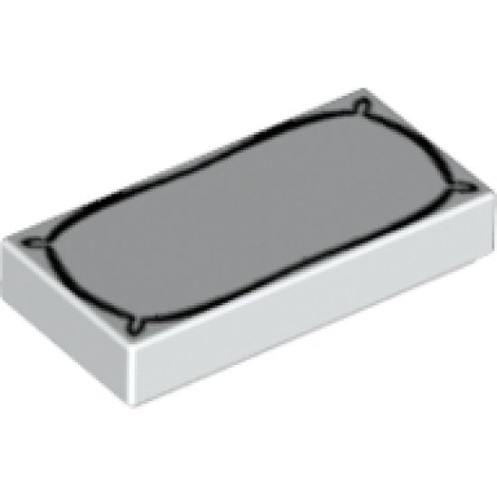 Tile 1 x 2 with Pillow Outline Pattern