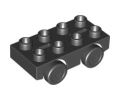 Duplo, Vehicle Car Base 2 x 4 with Black Wheels