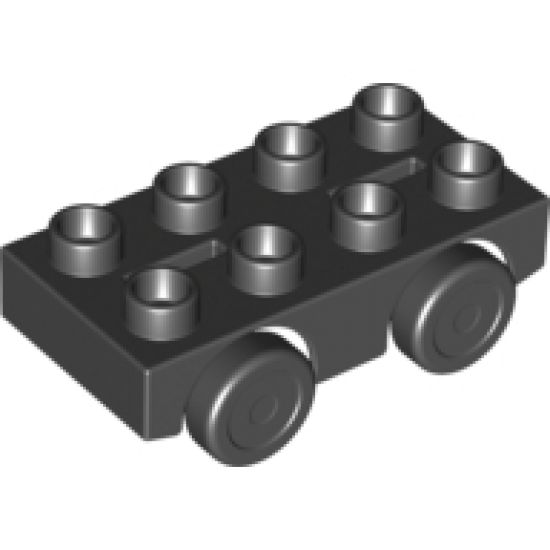Duplo, Vehicle Car Base 2 x 4 with Black Wheels