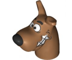 Animal, Body Part Dog Head Great Dane Scooby-Doo with Black Nose and White Chattering Teeth Pattern