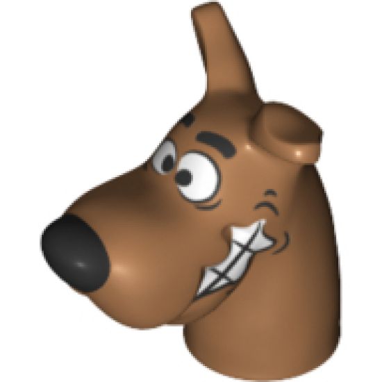 Animal, Body Part Dog Head Great Dane Scooby-Doo with Black Nose and White Chattering Teeth Pattern