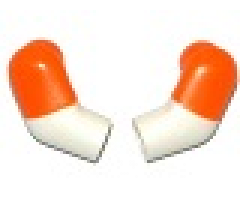 Arm, (Matching Left and Right) Pair with Orange Short Sleeves Pattern