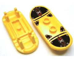 Minifigure, Utensil Skateboard with Trolley Wheel Holders with Island Xtreme Stunts Logo and Skid Plates with Rivets Pattern (Sticker) - Set 6738