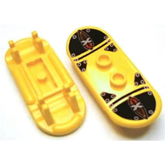 Minifigure, Utensil Skateboard with Trolley Wheel Holders with Island Xtreme Stunts Logo and Skid Plates with Rivets Pattern (Sticker) - Set 6738