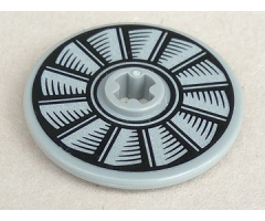 Technic, Disk 3 x 3 with Silver and Black Fan Pattern (Sticker) - Set 75901