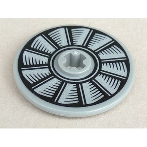 Technic, Disk 3 x 3 with Silver and Black Fan Pattern (Sticker) - Set 75901