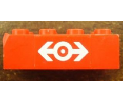 Brick 2 x 4 with Train Logo White Pattern (Sticker) - Set 4563