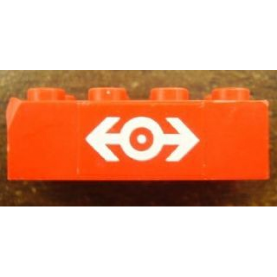 Brick 2 x 4 with Train Logo White Pattern (Sticker) - Set 4563