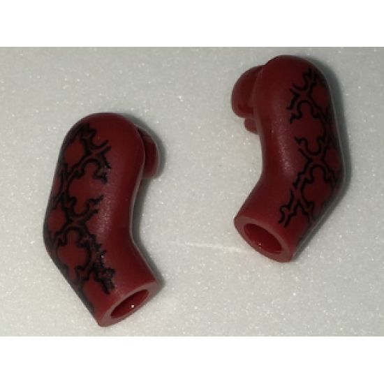 Arm, (Matching Left and Right) Pair with Black Brocade Pattern