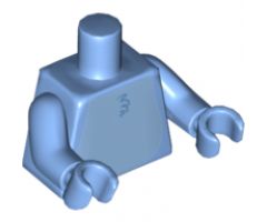 Torso Alien with Bright Light Blue Stomach and Dark Blue Spine Fins on Back Pattern (Stitch) / Medium Blue Arms / Medium Blue Hands