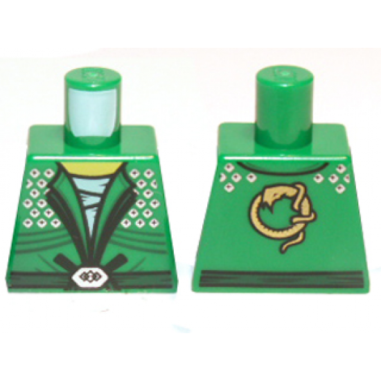 Torso Ninjago Belt and Silver Diamonds Front and Golden Snake Back Pattern