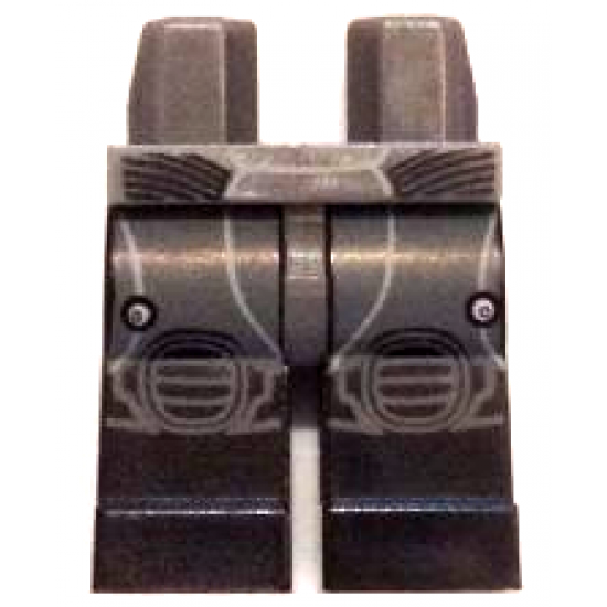 Hips and Black Legs with Dark Bluish Gray Pants and Knee Pads, Electrodes and Wires Pattern