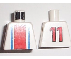 Torso Soccer Vertical Striped Red/Blue and No. 11 Back Pattern